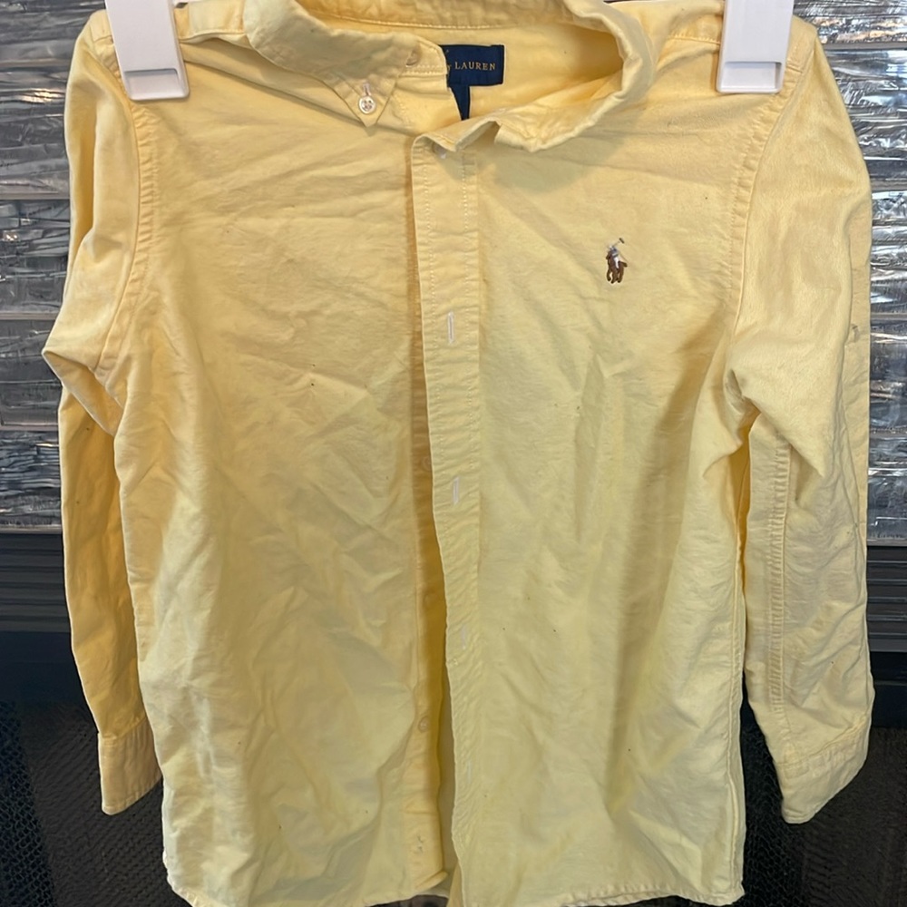 Boys yellow long sleeve Ralph Lauren shirt